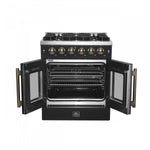 Forno Galiano 30" Black French Door Freestanding Gas Range (4.32 Cu. Ft.) - FFSGS6444-30BLK