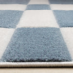 Finley Modern Geometric Area Rug - Blue White - 5' X 8'