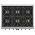 Forno Capriasca 36" Stainless Steel French Door Freestanding Gas Range with Air Fry (5.36 Cu. Ft.) - FFSGS6460-36