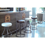 Maloe Leather Bar Stool - Vintage Brown