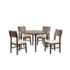 Arabella 5-Piece Round Dining Set - Black, Brown