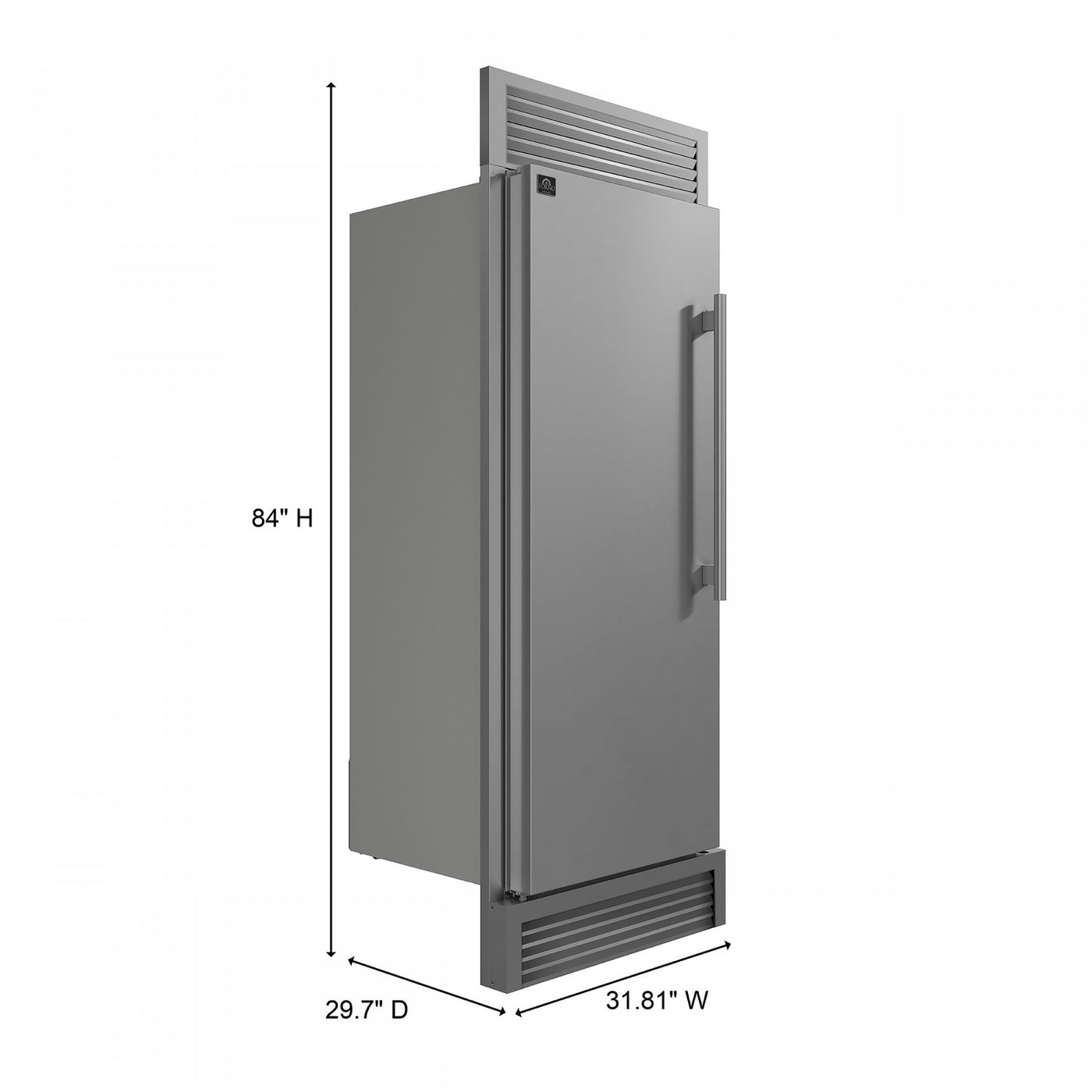 Forno Maderno 28" Stainless Steel Built-in Convertible Refrigerator/Freezer with Left Swing Door (13.6 Cu. Ft.) - FFFFD1722-32LSG