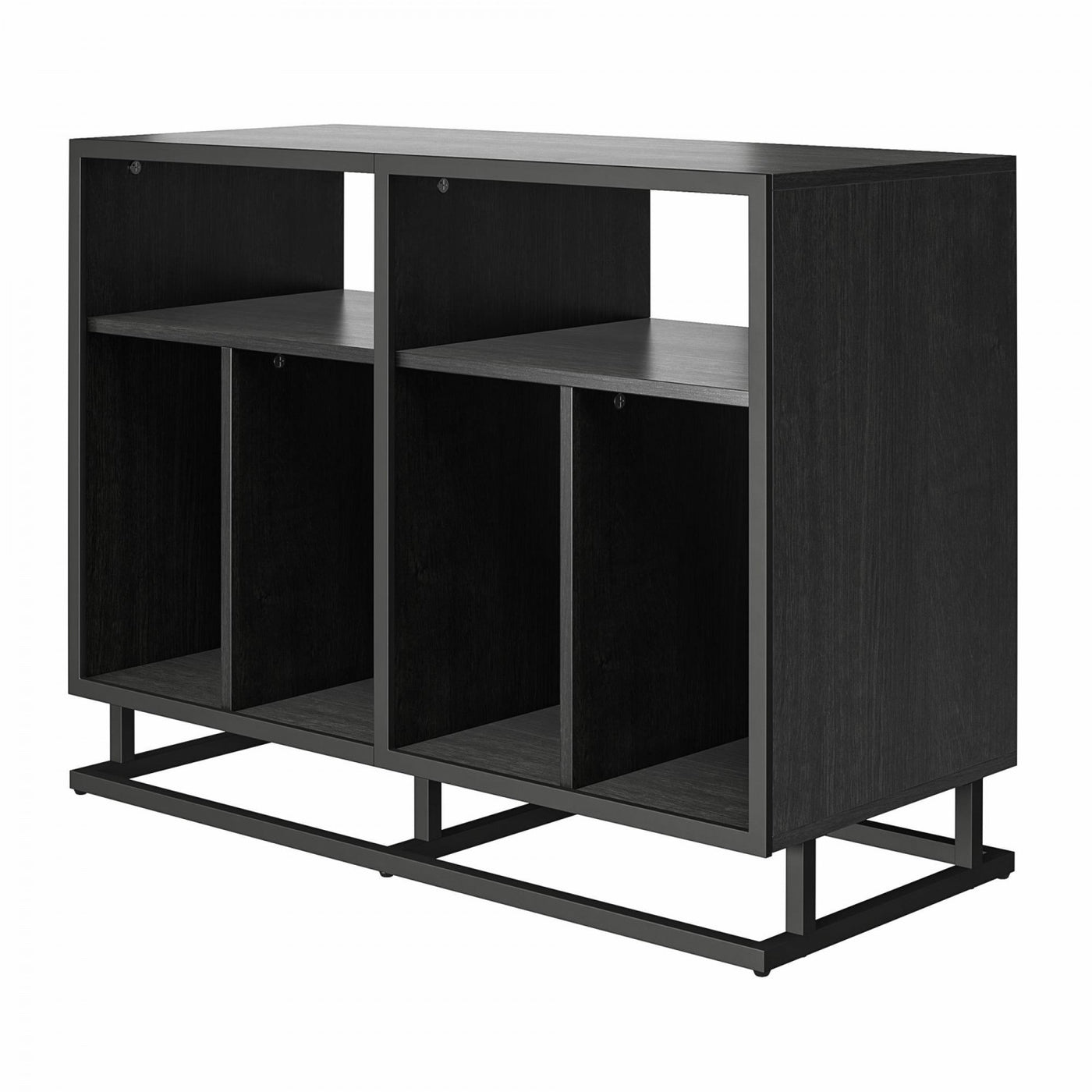 Regal Double Wide Record Station/Accent Cabinet - Black Oak