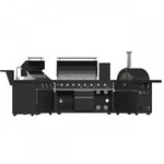 Forno All'Aperto Black Countertop Outdoor Kitchen with 86,600 BTU BBQ, 24" Plancha and 18" Pizza Oven - FODKT2568BLK