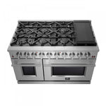 Forno Massimo 48" Stainless Steel Freestanding Double Oven Gas Range with Air Fry (6.58 Cu. Ft.) - FFSGS6239-48