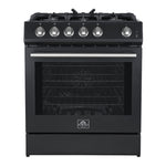 Forno Leonardo 30" Black Freestanding Gas Range (5.0 Cu. Ft.) - FFSGS1116-30BLK