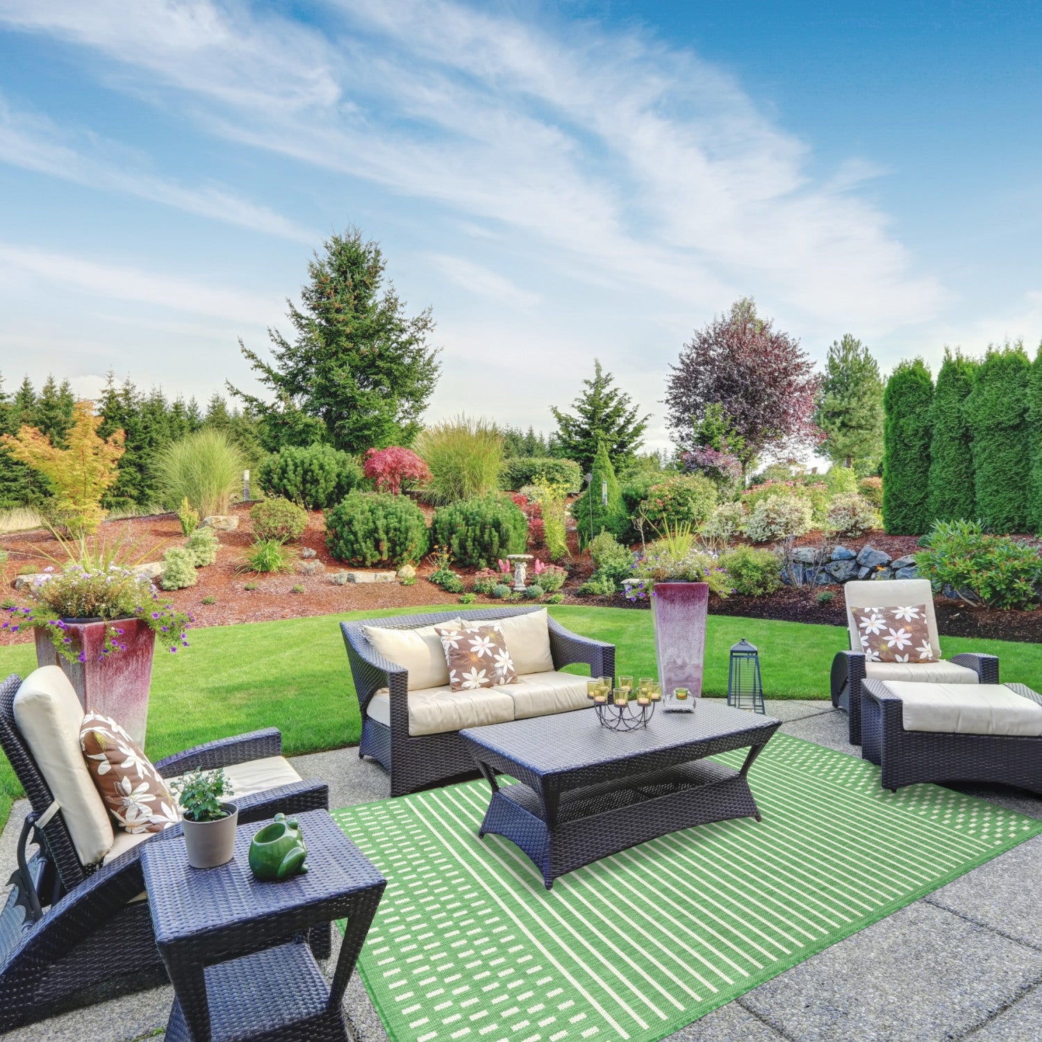 Cabana Casual Indoor/Outdoor Rug - 5' x 7' - Green