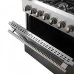 Forno Galiano 36" Stainless Steel Dual Fuel Range With True Convection (5.36 Cu. Ft.) - FFSGS6156-36