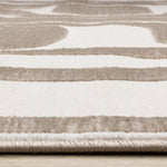 Logan Modern Area Rug - Brown Cream - 5' X 8'
