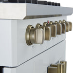 Forno Galiano 30" White French Door Dual Fuel Range With True Convection (4.32 Cu. Ft.) - FFSGS6356-30WHT