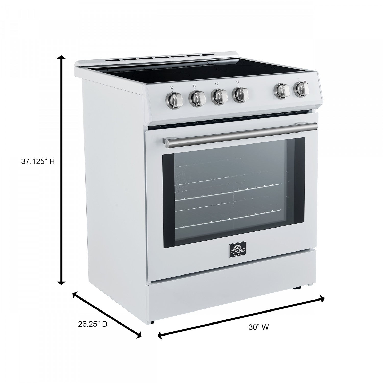 Forno Leonardo White Slide-in Induction Range (5.0 Cu. Ft.) - FFSIN0982-30WHT