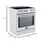Forno Leonardo White Slide-in Induction Range (5.0 Cu. Ft.) - FFSIN0982-30WHT