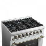 Forno Galiano 36" White Dual Fuel Range (5.36 Cu. Ft.) - FFSGS6156-36WHT