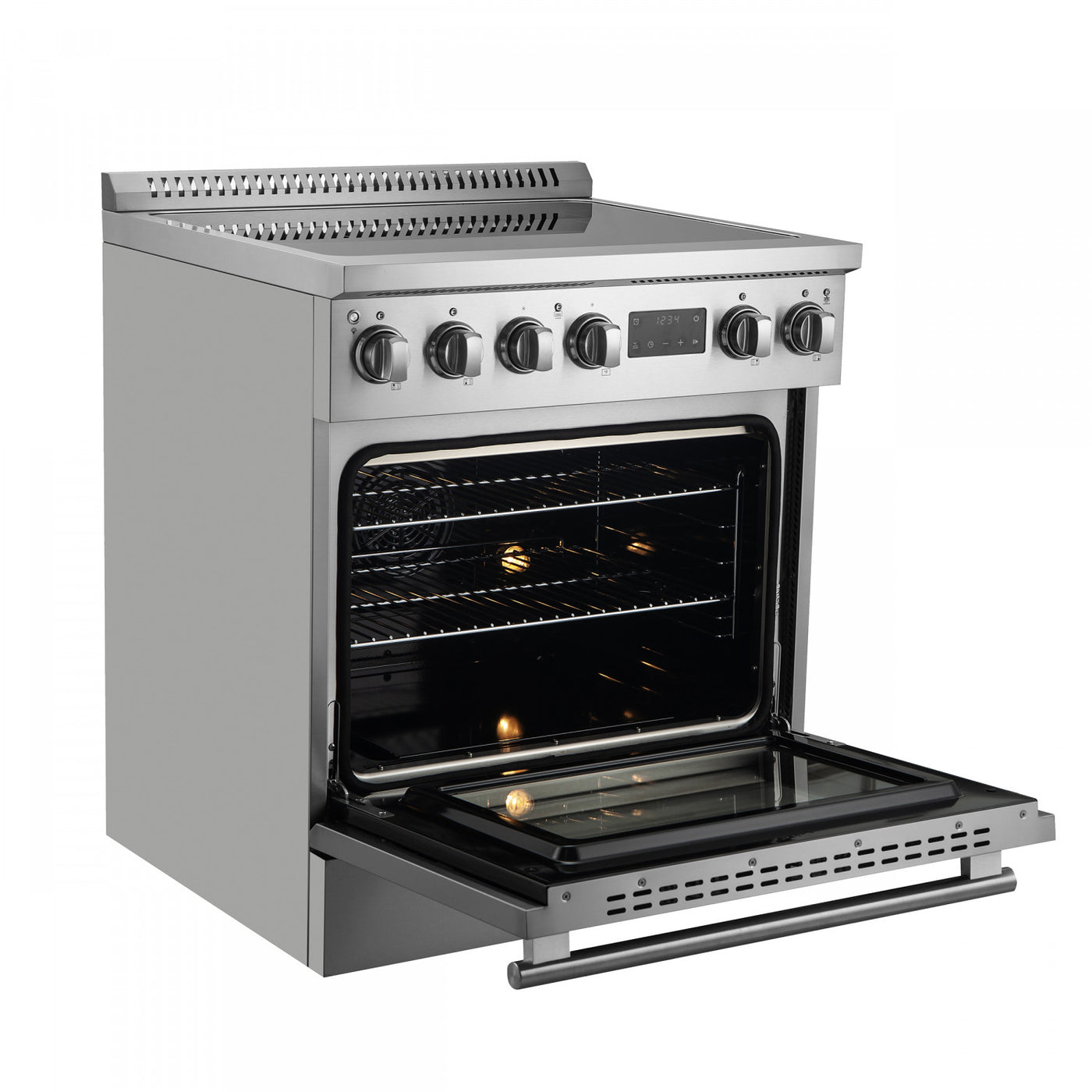 Forno Torino Stainless Steel 30" True Convection Induction Range with Air Fry and Air Sous Vide (4.32 Cu. Ft.) - FFSIN0936-30