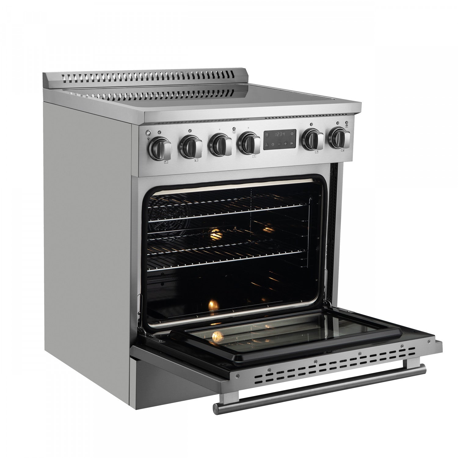 Forno Torino Stainless Steel 30" True Convection Induction Range with Air Fry and Air Sous Vide (4.32 Cu. Ft.) - FFSIN0936-30