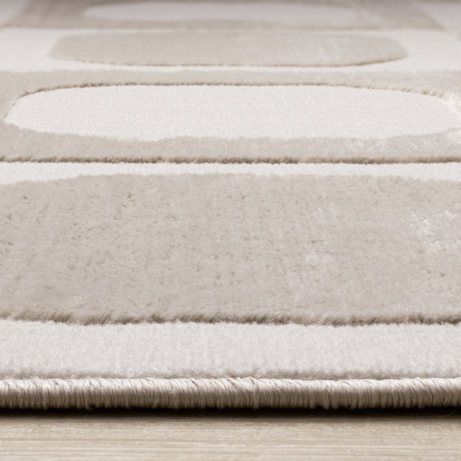 Logan Contemporary Modern Area Rug - Beige Cream - 5' X 8'