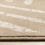 Functional Contemporary Lines Area Rug - Brown Cream - 8' X 11'