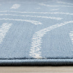 Functional Modern Links Area Rug - 8' X 11' - Blue/Cream