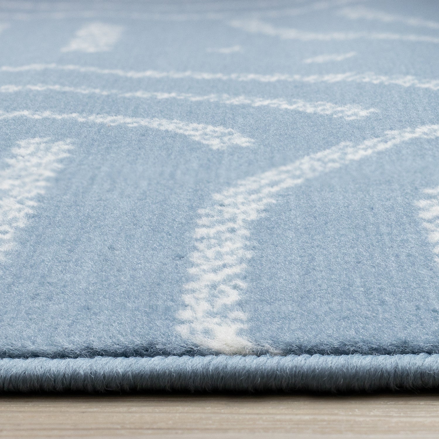 Functional Modern Links Area Rug - 8' X 11' - Blue/Cream