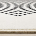 Functional Modern Soundwaves Area Rug - White Black - 5' X 8'