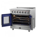 Forno Massimo 36" Stainless Steel French Door Electric Range With True Convection And Air Fry (5.36 Cu. Ft) - FFSEL6955-36