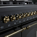 Forno Antico 48" Black Freestanding Dual Fuel Double Oven Range (5.5 Cu. Ft.) - FFSGS6113-48BLK