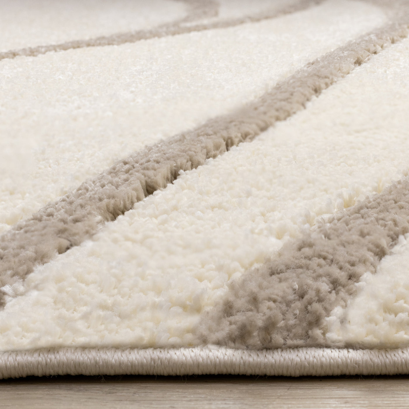 Palace Modern Curves Area Rug - Cream Taupe - 8' X 11'