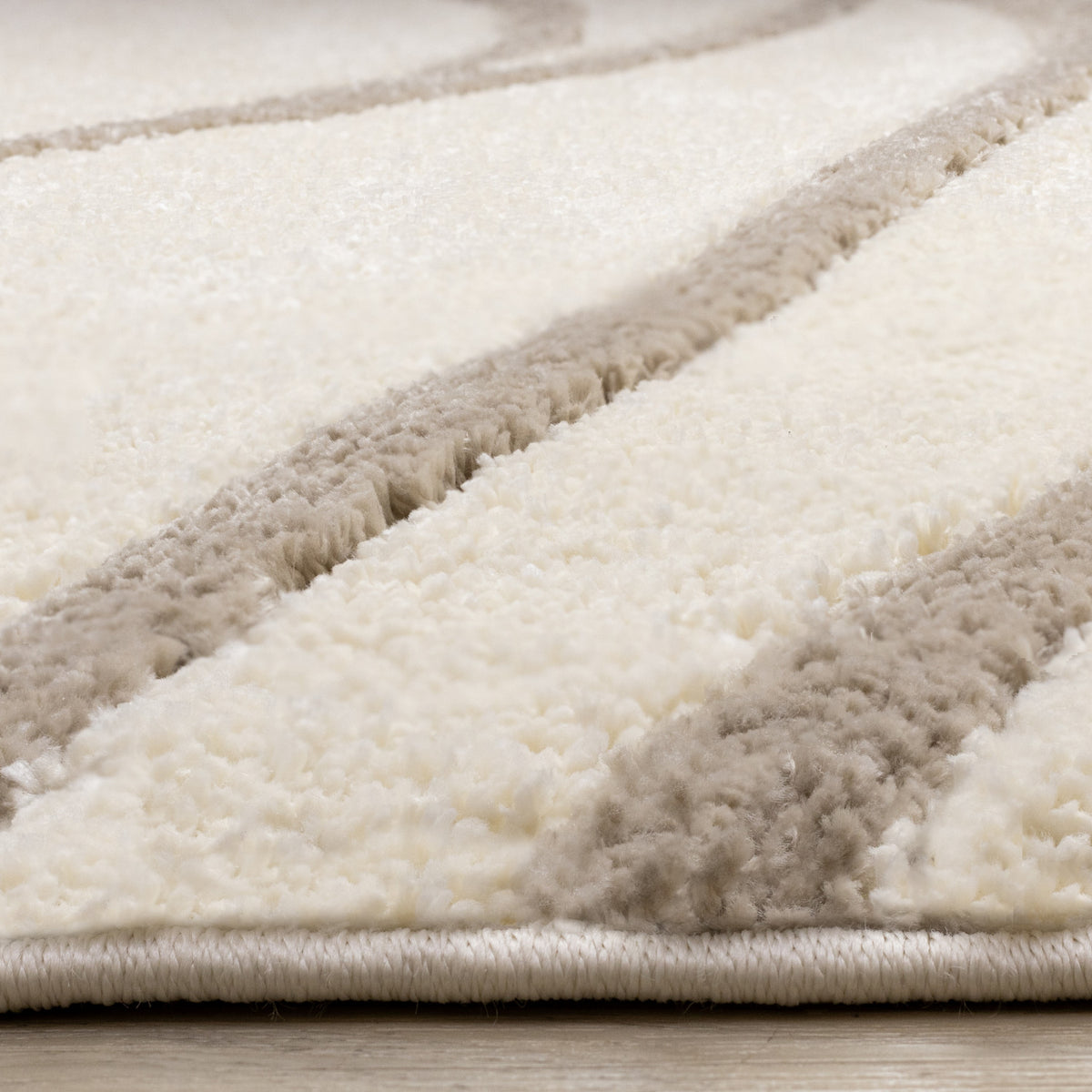 Palace Modern Curves Area Rug - 8' X 11' - Cream/Taupe
