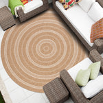 Avanos Circles Indoor/Outdoor Rug - 6ft Round - Beige/White
