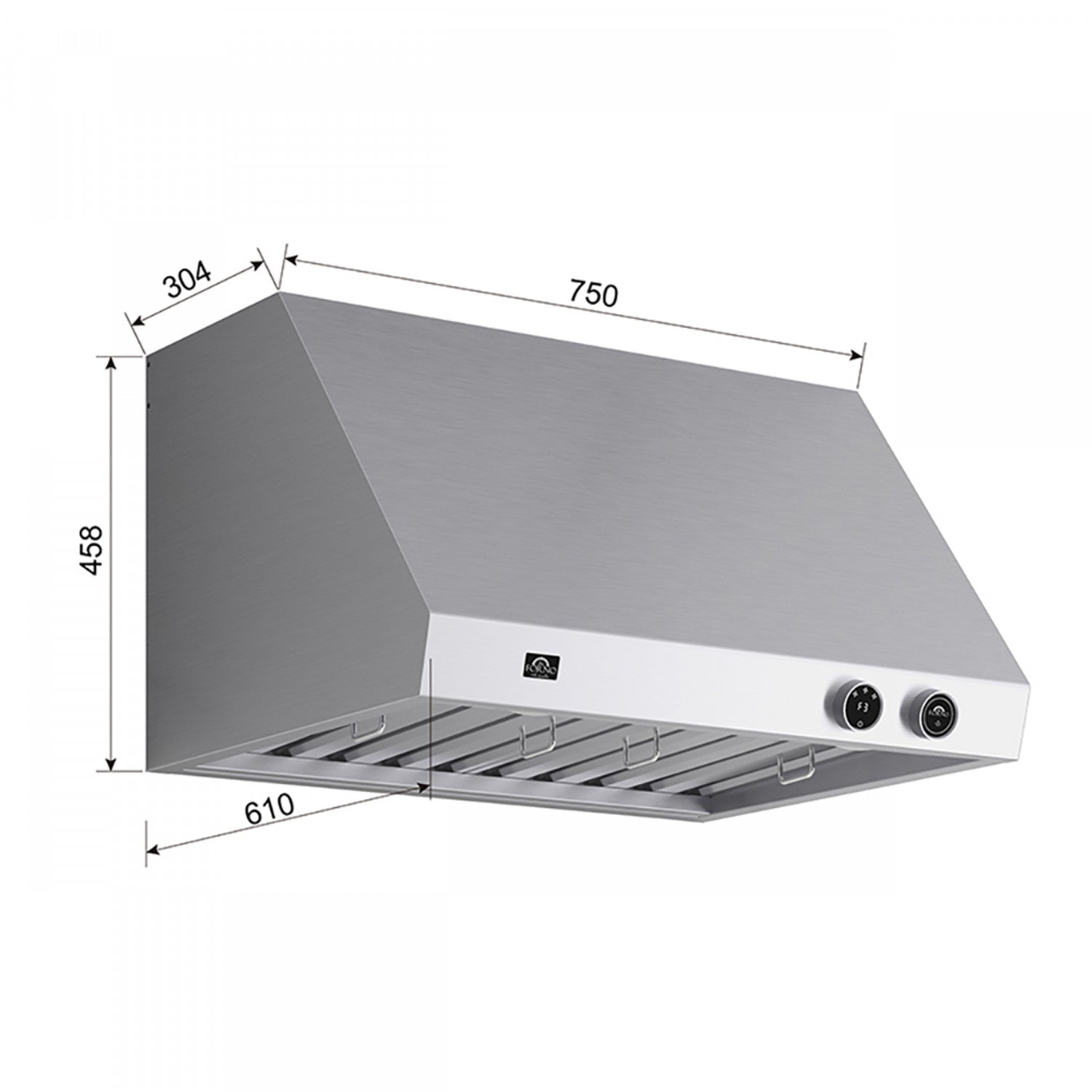 Forno Biagio Stainless Steel 30" 600 CFM Wall Mounted Range Hood - FRHWM5009-30