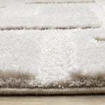 Luxury Plush Textured Shapes Area Rug - Cream - 5' X 8'