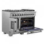 Forno Capriasca 48" Stainless Steel Freestanding Double Oven Gas Range with Air Fry (6.58 Cu. Ft.) - FFSGS6460-48