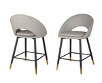 Mila Counter Stool - Grey/Black - Set of Two