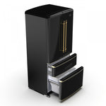 Forno Luigi 33" 18 Cu.Ft. Black French Door Refrigerator - FFFFD1791-33BLK