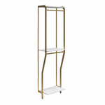 Gwyneth Closet with Hanging Rods - White Faux Marble/Golden Bronze