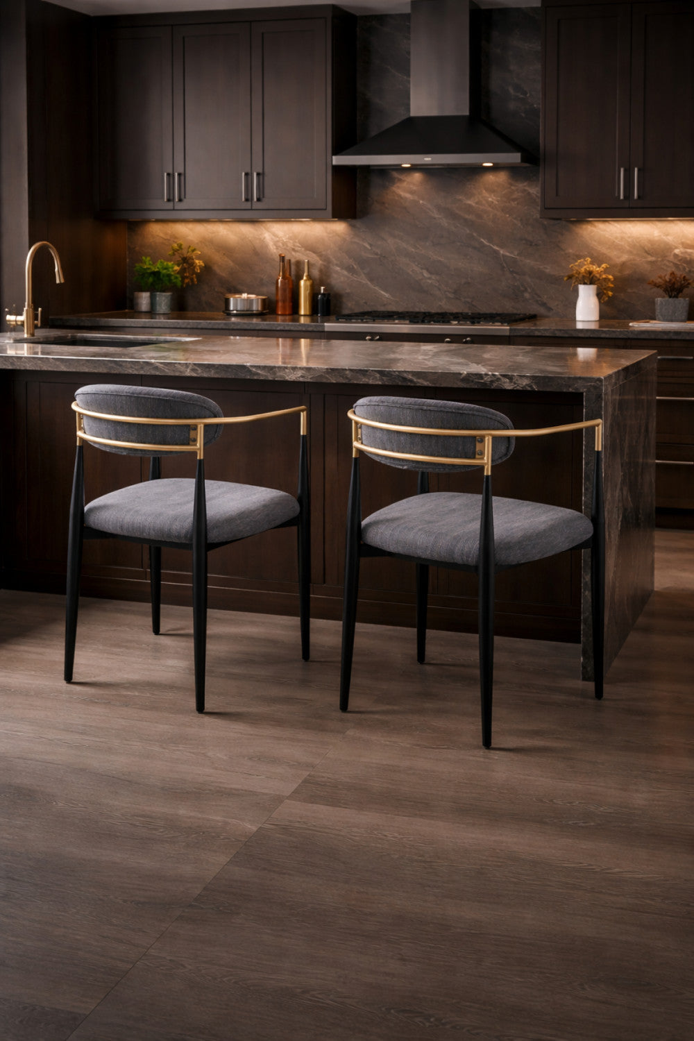 Mykos Dining Chair - Black/Grey - Set of Two