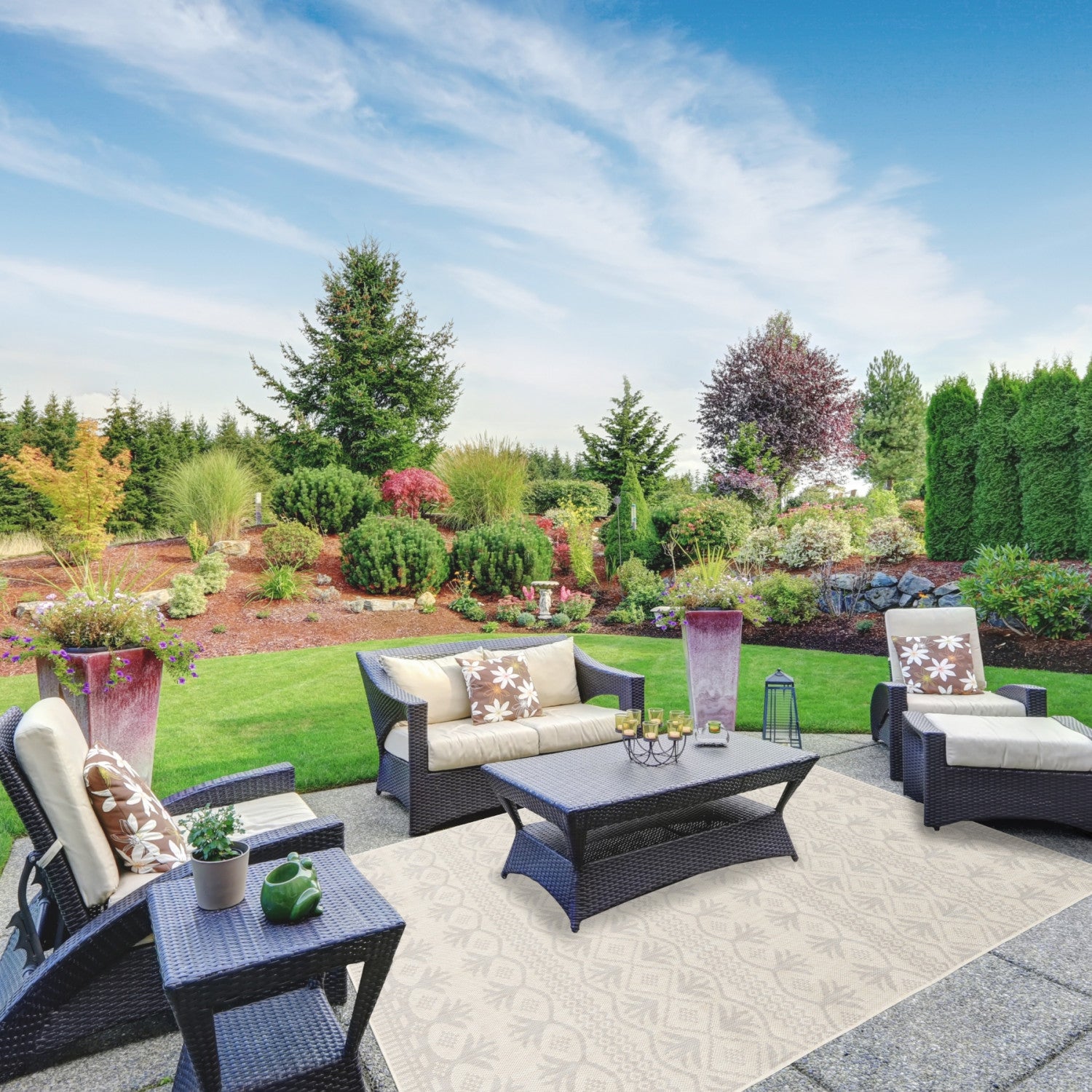 Cabana Modern Indoor/Outdoor Rug - 3' x 5' - Grey