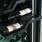 Forno Abruzzo 48" Stainless Steel 102 Bottle Dual Zone Wine Cellar with Green Holders (24 Cu. Ft.) - FWCDR6610-48S