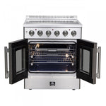 Forno Galiano 30" Stainless Steel French Door Electric Range With True Convection And Air Fry (4.32 Cu. Ft.) - FFSEL6917-30