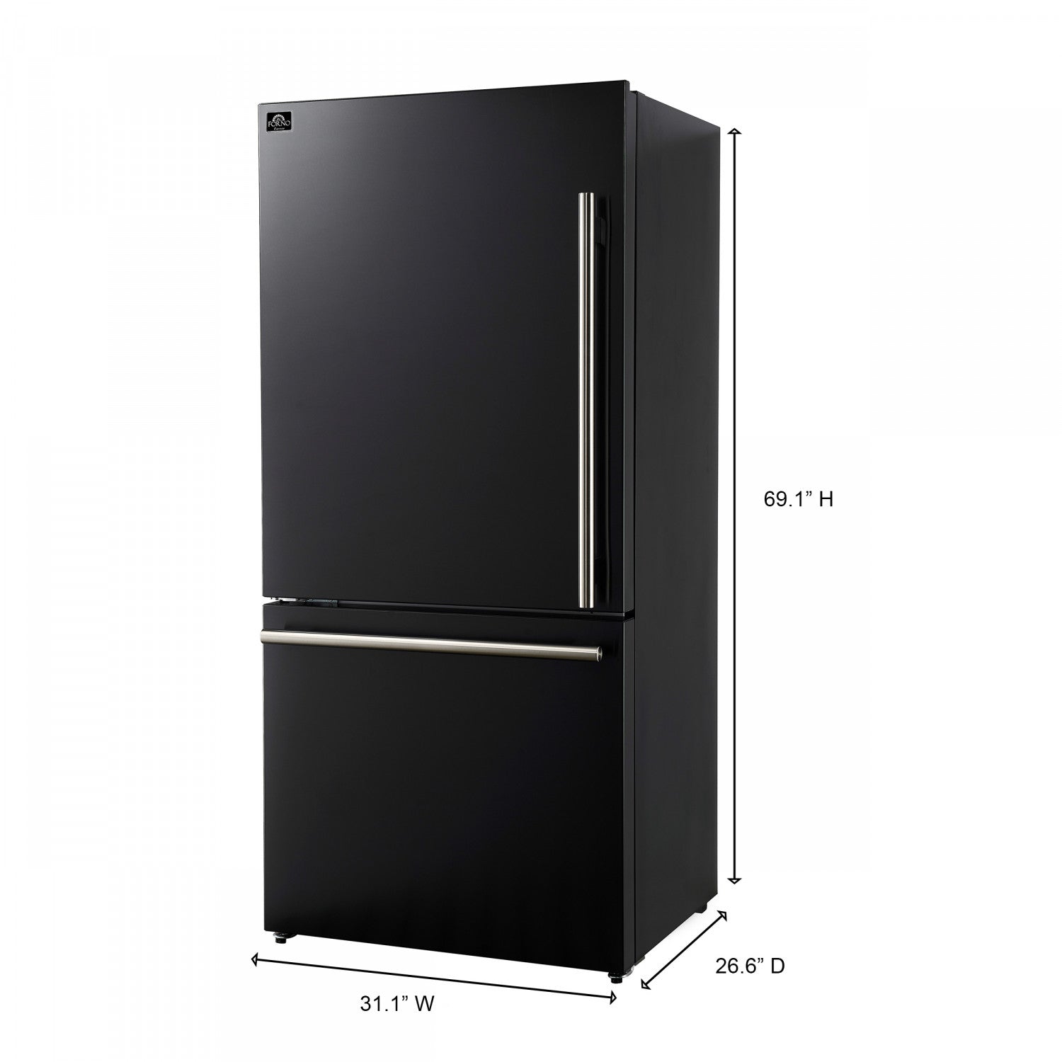 Forno Milano 62" Black 2-piece Freestanding Dual Bottom Freezer Refrigerator (34.4 Cu. Ft.) - FFFFD1787-60BLK