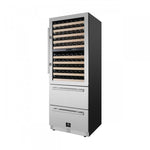 Forno Celano 30" 21.3 Cu.Ft. Stainless Steel 150 Bottle Dual Zone Wine Cellar with Two Beverage Drawers - FWCDR6697-30S