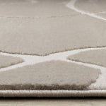 Logan Contemporary Swirls Area Rug - Beige Cream - 7' X 10'