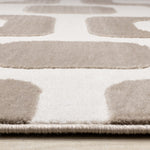 Logan Modern Vintage Area Rug - Brown Cream - 7' X 10'