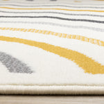 Functional Modern Curves Area Rug - Cream Yellow - 7' X 10'