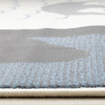 Kids Baby Penguin Area Rug - Grey Blue - 4' X 6'