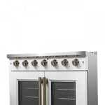 Forno Galiano 36" White French Door Freestanding Gas Range (5.36 Cu. Ft.) - FFSGS6444-36WHT