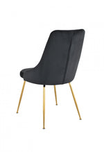 Peacock Velvet Dining Chair - Black/Gold - Set of Two