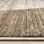 Sterling Modern Teardrop Area Rug - Brown Cream - 5' X 8'