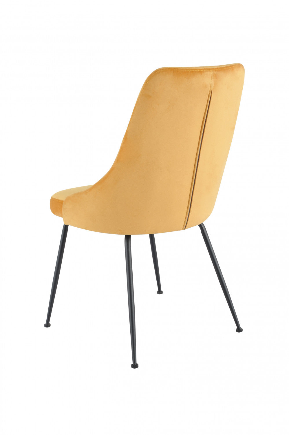 Peacock Velvet Dining Chair - Mustard Yellow/Black - Set of Two