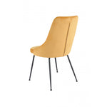 Peacock Velvet Dining Chair - Mustard Yellow/Black - Set of Two